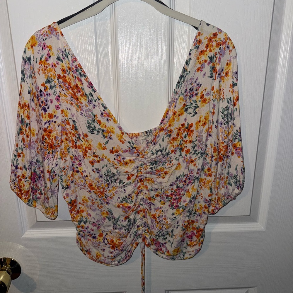 Floral Ruched Women's Top